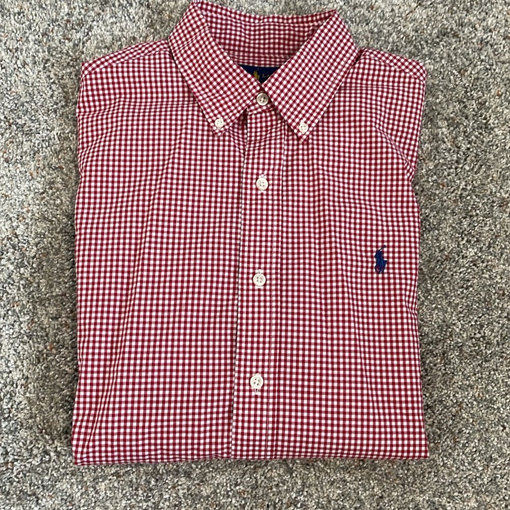 Red checked oxford shirt